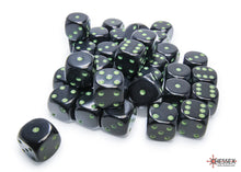 Load image into Gallery viewer, Chessex - Opaque 12mm D6 Dice Block - Black/Green