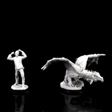 Load image into Gallery viewer, D&D Nolzur's Marvelous Miniatures - Green Dragon Wyrmling & Afflicted Elf