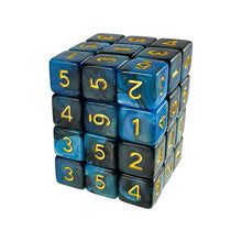Load image into Gallery viewer, 36x D6 12mm Dice - Blue Swirl
