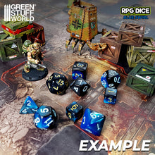 Load image into Gallery viewer, 36x D6 12mm Dice - Blue Swirl
