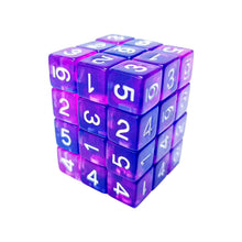 Load image into Gallery viewer, 36x D6 12mm Dice - Clear Blue/Purple
