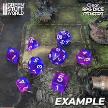 Load image into Gallery viewer, 36x D6 12mm Dice - Clear Blue/Purple
