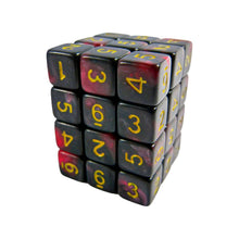 Load image into Gallery viewer, 36x D6 12mm Dice - Red Swirl
