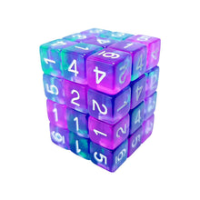 Load image into Gallery viewer, 36x D6 12mm Dice - Clear Turquoise/Purple

