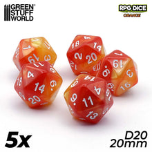 Load image into Gallery viewer, 5x D20 20mm Dice - Orange
