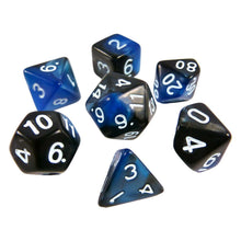 Load image into Gallery viewer, 7x Mix 16mm Dice - Blue Swirl

