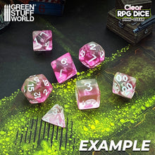 Load image into Gallery viewer, 7x Mix 16mm Dice - Clear Pink
