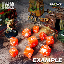 Load image into Gallery viewer, 7x Mix 16mm Dice - Orange
