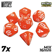 Load image into Gallery viewer, 7x Mix 16mm Dice - Orange
