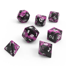 Load image into Gallery viewer, 7x Mix 16mm Dice - Purple Black

