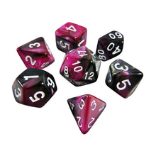 Load image into Gallery viewer, 7x Mix 16mm Dice - Purple Swirl

