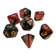 Load image into Gallery viewer, 7x Mix 16mm Dice - Red Swirl
