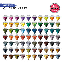 Load image into Gallery viewer, Quick Paint Set 72 Quick Gen Colors (72 x 18ml) (+2 Medium 18ml +2 Free Brushes)
