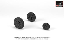 Load image into Gallery viewer, Mikoyan MiG-21 Fishbed wheels with weighted tires/tyres
