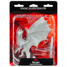 Load image into Gallery viewer, D&amp;D Nolzur's Marvelous Miniatures: Young Silver Dragon
