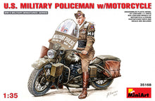 Load image into Gallery viewer, U.S. Military Policeman W/Motorcycle 1:35
